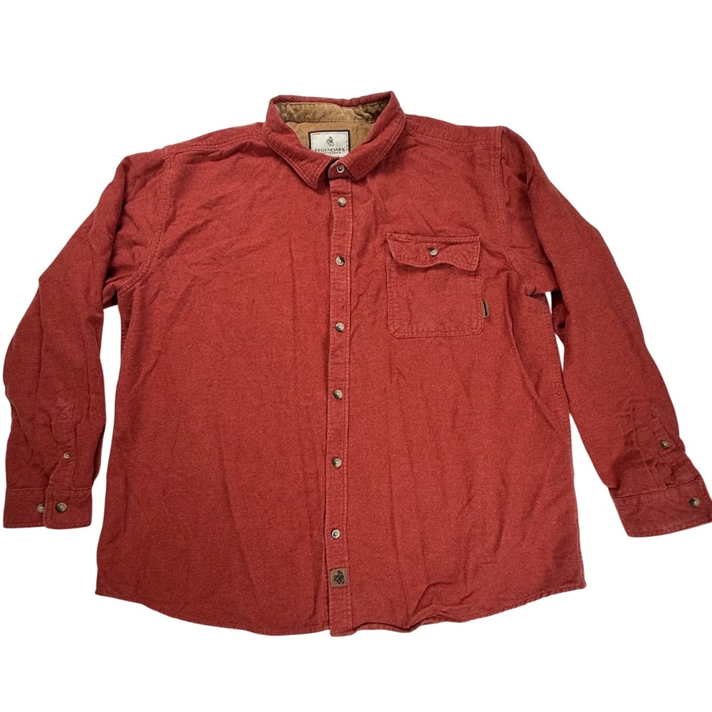 Legendary Whitetails Buck Camp‎ Flannel Shirt Mens 2XL Red Button Up Heavyweight